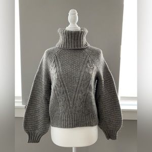Abercrombie Textured Turtleneck with Balloon Sleeves